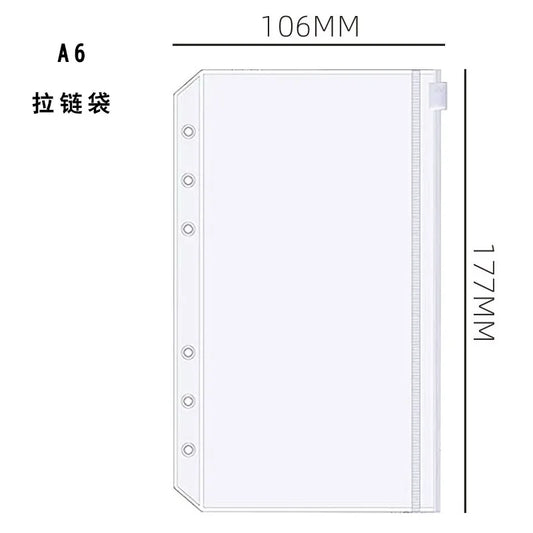 A6 Budget Binder Planner Notebook Cover PU Loose-Leaf Handbook 6 Holes Binder Diary Agenda Paper Cover School Stationery